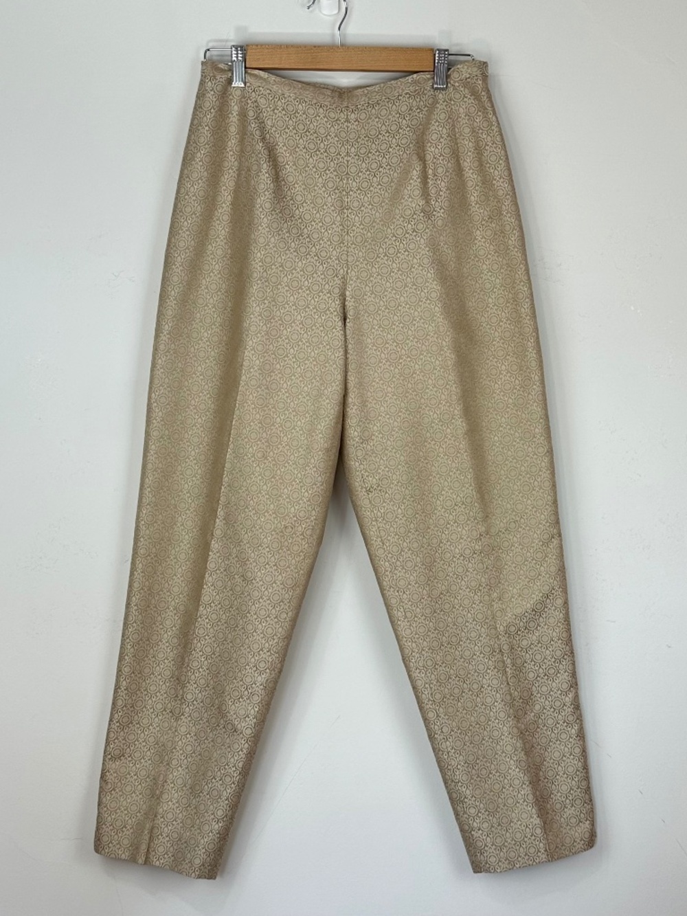 Vintage Talbots Womens 100% Silk Trouser Pants 10 Taper Ankle